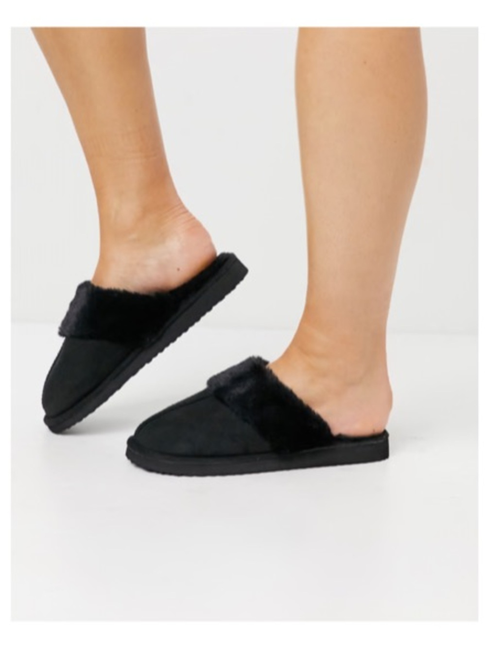 Miss Selfridge mule slippers in black